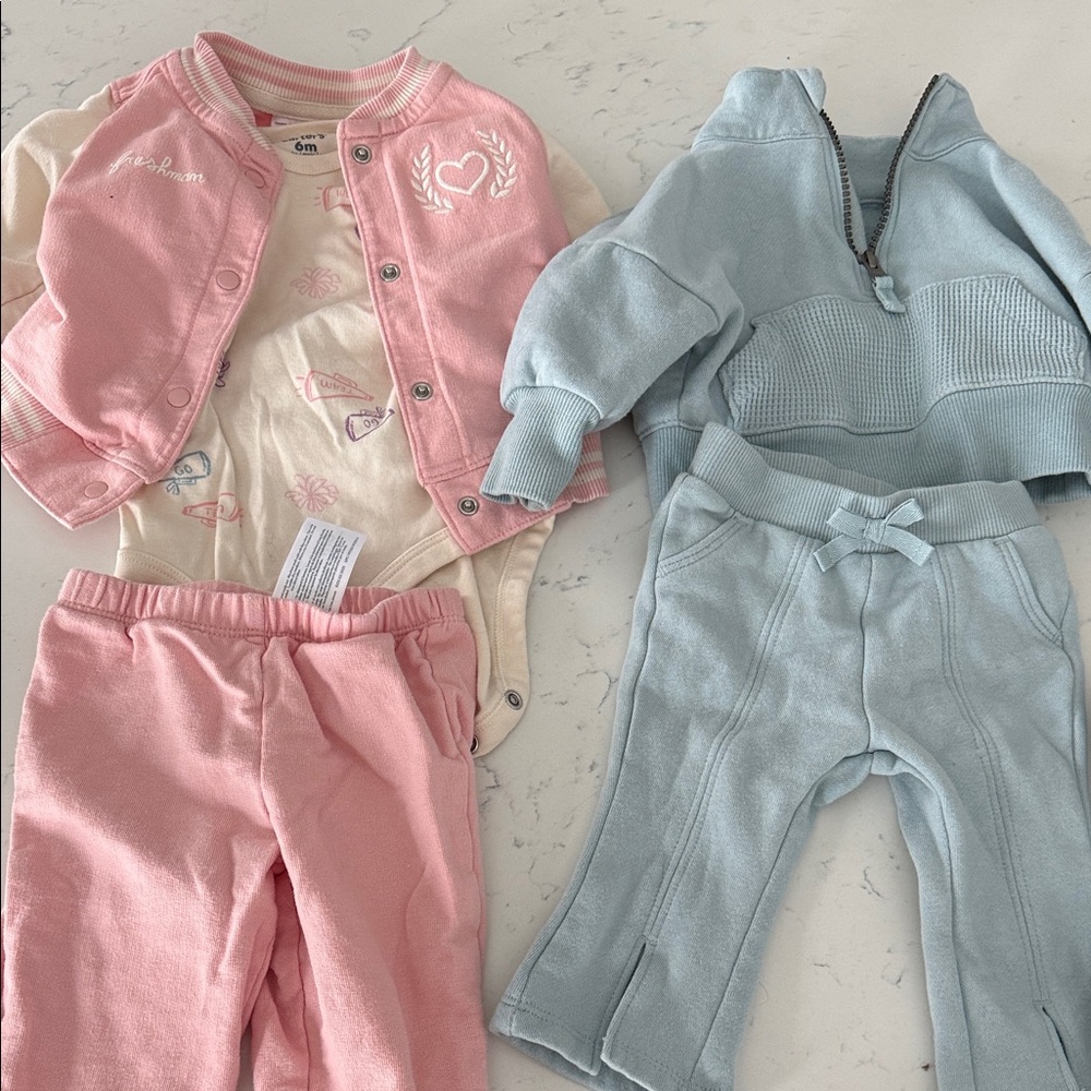 Carters 6 months Pink and Blue Baby Clothing Set